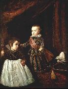 VELAZQUEZ, Diego Rodriguez de Silva y Prince Baltasar Carlos with a Dwarf r Germany oil painting reproduction